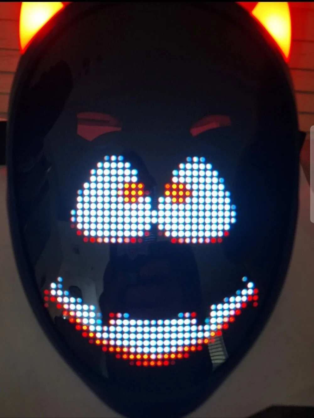 LED Mask Halloween Light Up App Control Customizable Glowing Cosplay Mask NEW